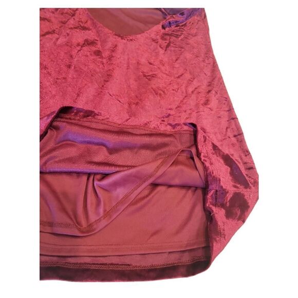 Lulu's Totally Obsessed Burgundy Velvet Slip Open Back Mini Dress L - Picture 10 of 13